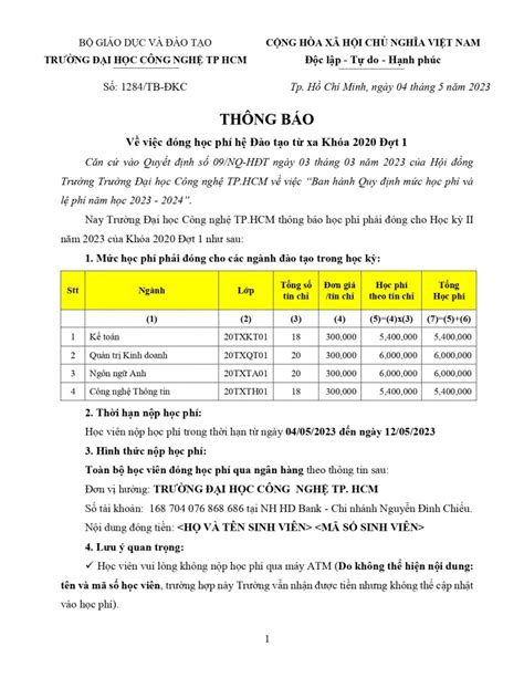 đóng học phí buh|Thông báo chung.